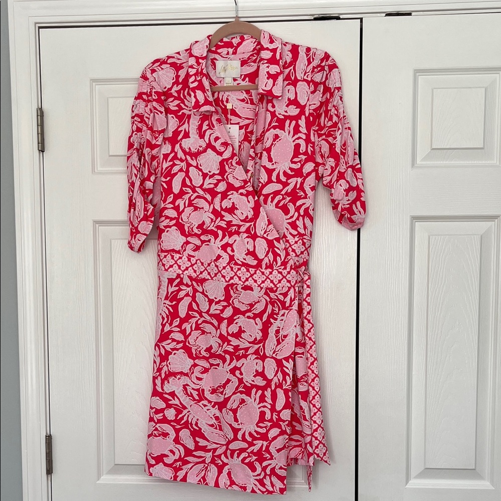 Lilly Pulitzer Ibby Skirted Romper - cane coral crab print